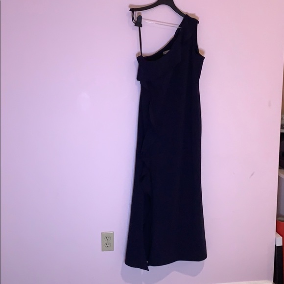 Calvin Klein Navy one shoulder gown Size 14 - Picture 1 of 7